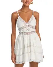 LoveShackFancy Zima Lace Trim Mini Dress 6
