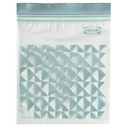 ISTAD resealable bag, patterned/pale grey-green, 1 l