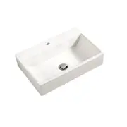 530*360*120mm Gloss White Ceramic Rectangle Wall Hung/Above Counter Basin One Tap Hole