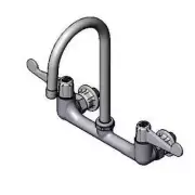 T&S Brass 5F-8WWB05 8" Wall Mount Mixing Faucet w/ 5-1/2" Swivel Gooseneck