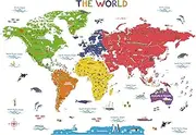 DECOWALL DL3-2212 Colourful World Kids Wall Stickers Wall Decals Peel and Stick Removable Wall Stickers for Kids Nursery Bedroom Living Room (XLarge)