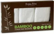 Bamboo Viscose/Cotton Baby Bath Face Towel Washers Super Soft 3 Pack White Unise