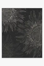 245' x 305' | Machine Washable Runner Rug | Kid & Pet Friendly | Indoor Rug | Jellyfish Bloom Charcoal Rug | Ruggable