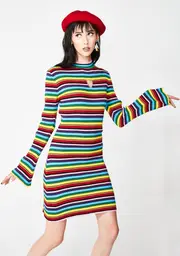 [Lazy Oaf] Rainbow Rib Dress