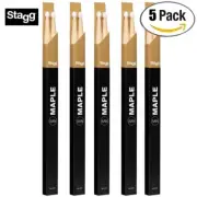 5-PACK Stagg 1-Pair Maple 5AN Nylon Tip Drum Sticks SM5AN