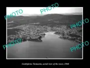 OLD LARGE HISTORIC PHOTO OF LINDISFARNE TASMANIA AERIAL VIEW OF THE TOWN c1960