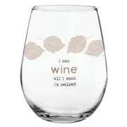 Stemless Wine Drinking Cup Glass 5in H Luxury Glasses 20oz Wine, Retired 4 Pack