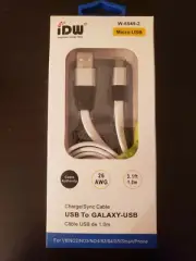 New. Unopened iDW - Imagination Work W-8549-2 Micro USB. Charge/Sync Cable