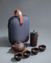 Portable Ceramic Teapot & Cups Set Purple Sand Outdoor Tea Ceremony Travel Set