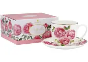 Heritage Rose Teacup and Saucer