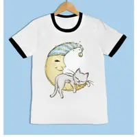 在飛比找蝦皮購物優惠-瞌睡貓上衣女日系漫畫y2k t恤女搞笑服裝