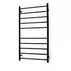 Radiant Matte Black 600 x 1100mm Round Heated Towel Rail (Left Wiring) BRTR02LEF