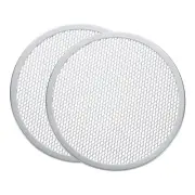 2Pcs Pizza Screen, 10" Round Pizza Baking Screen with Holes, Silver Tone