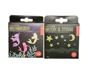Brand New IS Gift Sealed Glow in the Dark Mermaids & Moon Stars Stickers 2 Pack