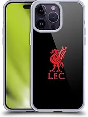 Head Case Designs Officially Licensed Liverpool Football Club Red Logo On Black Liver Bird Soft Gel Case Compatible with Apple iPhone 14 Pro Max