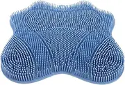 Outanaya Back Rub Pad Hands- Back Scrubber Shower Grip Mat Foot Massager Mat Multipurpose Scrub Sponges Bathroom Silicone Cushion Back Exfoliating Bath Wash Pad Silica Gel Sky-Blue