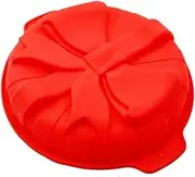 Hyoocct 9" Non Stick Bow Cake Pan Round Silicone Bowtie Pan Baking Mold - Red