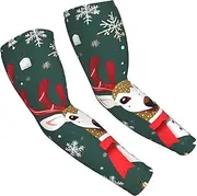 [FSCEV] Christmas Deer Sun Protection Arm Sleeves Outdoor Essentials Cooling Compression Golf Hiking Cycling