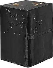 Outdoor Fireplace Cover - Fire Pit Protector, Waterproof UV Shield | 420D Oxford Fabric Heavy Duty Cover, Square PVC Coated Wind Resistant Tarp with Handles for Full Coverage Firepit Patio Deck 21x21x