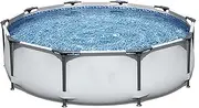 Family Swimming Pool, Round Pipe Rack Pool with Filter Pump ＆ Filter Element, Backyard Pool Summer Water Games Center, 305 * 76CM