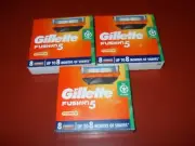 Gillette Fusion 5 Power Cartridge Razor Blades 24 Three packets Made In Germany