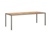 vidaXL Garden Table Grey 250x100x75 cm Poly Rattan