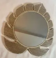 Wood Leaf Mirror 12” Target Monstera Houseplant Kitch
