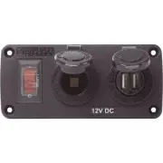 4363 Water-Resistant Accessory Panels, 15A Circuit Breaker, 12V Socket, 2.1A ...