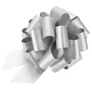 5pcs 7 Inch Large Pull Bow Gift Wrapping Big Pull Bows Ribbon Silver
