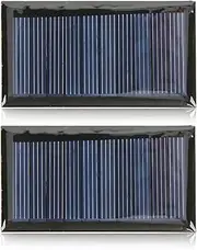 2Pcs Polysilicon Solar Cell Panel Good Light Transmittance 0.3W 5V 60MA 68x37mm for Low Power Appliances