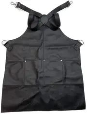 BUFFALO LEATHER APRON Cooking Chef Hairdresser Waterproof Durable Quality - Black