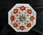 12" White Marble Table Top Coffee Center Side Inlay mosaic Malachite Room C214