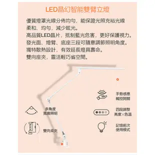 〖歐司朗〗含稅 晶幻智能雙臂立燈 發光面、燈臂可隨意調節 手勢感應觸控開關 四段色溫可調 (7.5折)