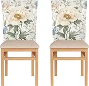Chairs Slipcovers for Birthday Party Chair Covers for Living Room Set of 6 Removable Office Chair Cushion White Blue Peonies Butterflies