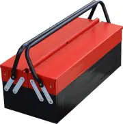 High Grade Metal Tool Box for Home and Garage 3 Compartment Red & Black