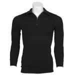 黑色厚款澳洲MERINOSKINS運動型保暖衣100%純羊毛衛生衣 拉鍊立領長袖黑色(透氣衛生、天然吸濕排汗)