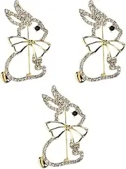 [DEARMAMY] Bunny Brooch Decorative Brooches Clothing Brooches Spring Brooch Pins Animal Brooch Pin Breastpin Easter Brooch Pin for Jackets Clothing Pins Brooch Collar Rabbit Alloy