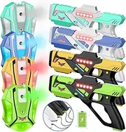 Rechargeable Lase r Tag Set with Vests, 2024 Upgrade Lase r Tag Guns Set of 4, Multi Player Lase r Tag Set for Kids Toy for Teen Boys & Girls, Indoor&Outdoor Toy Gift,Ages 8+,White+Black