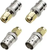 SING F LTD 4pcs BNC Female to SMA Male Plug Converter Adapters RF Coaxial Connectors for Antenna Coaxial Cables Radio Scanners