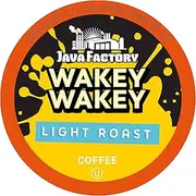 Java Factory Single Cup Coffee for Keurig K Cup Brewers, Wakey Wakey Light Roast, 80 Count