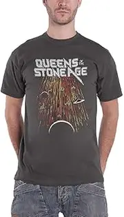 [Rock Off officially licensed products] Queens Of The Stone Age T Shirt Meteor Shower Official Unisex Charcoal Grey XXL