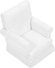 Decorative Mini Sofa Prop White Fabric Safe for Boys and Girls for Dollhouse DIY Miniature Homes