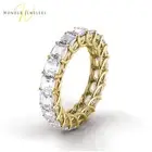 3.5ctw Asscher Diamond Trellis Set Eternity Band 14K Yellow Gold (F-G/VS2)