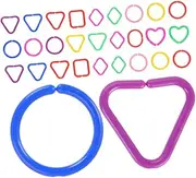 HEALSOPTHY 30pcs Geometric Linking for Boy Girl Chain Links for Cognitive Development Boy Girl Learning Toys for Shape Color Recognition for Stroller Play and Creative Activities