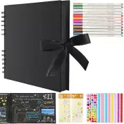 BEBPAEGUN Scrapbook Photo Album 80 Black Pages Album Photo Scrapbooking, DIY ...