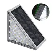 4pcs Cool White Solar Outdoor Step Stairs Lights Deck Garden Yard Pathway Fence Patio Lamp Decor