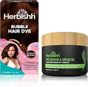 Herbishh Bubble Foam Hair Dye Shampoo with Hair Mask (150G), 3 in 1 Dye for 100% Grey Coverage, Permanent Hair Coloring for Men & Women, Long-lasting & Travel-friendly, Ammonia-free, 10 Sachet x 24 ml (Chestnut brown, HMASK-150)