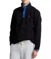 $125 Polo Ralph Lauren Men's 1/4 Snap Long Sleeve Jacket Fleece Black[ L]