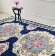Handwoven Hand Knotted Oushak Rug Soft Wool Carpets for Living Rooms and Bedroom