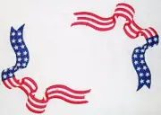 American US flag Embroidered quilt label valor ribbon to personalize w/ text